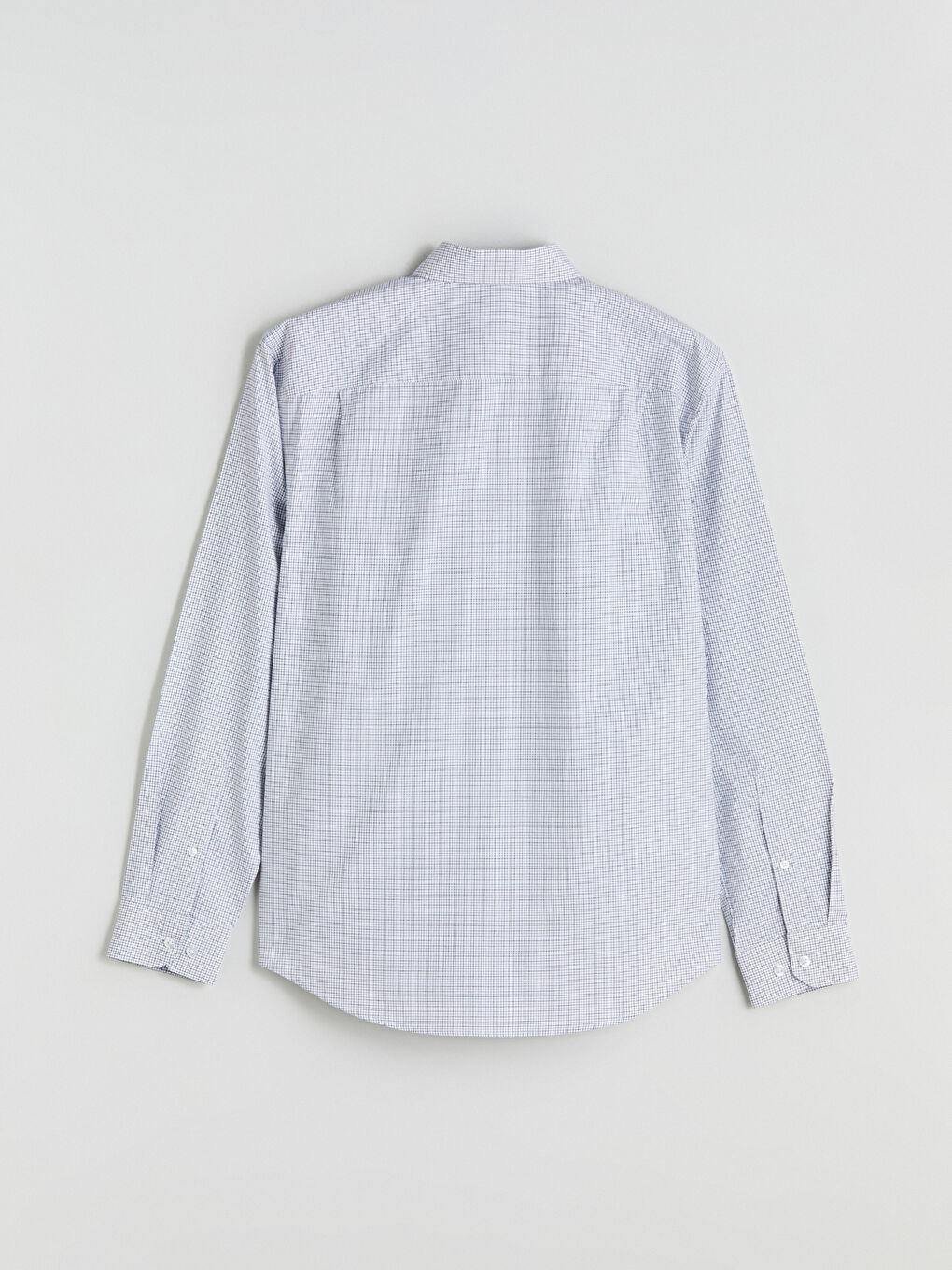 Regular Fit Long Sleeve Plaid Poplin Men's Shirt-5