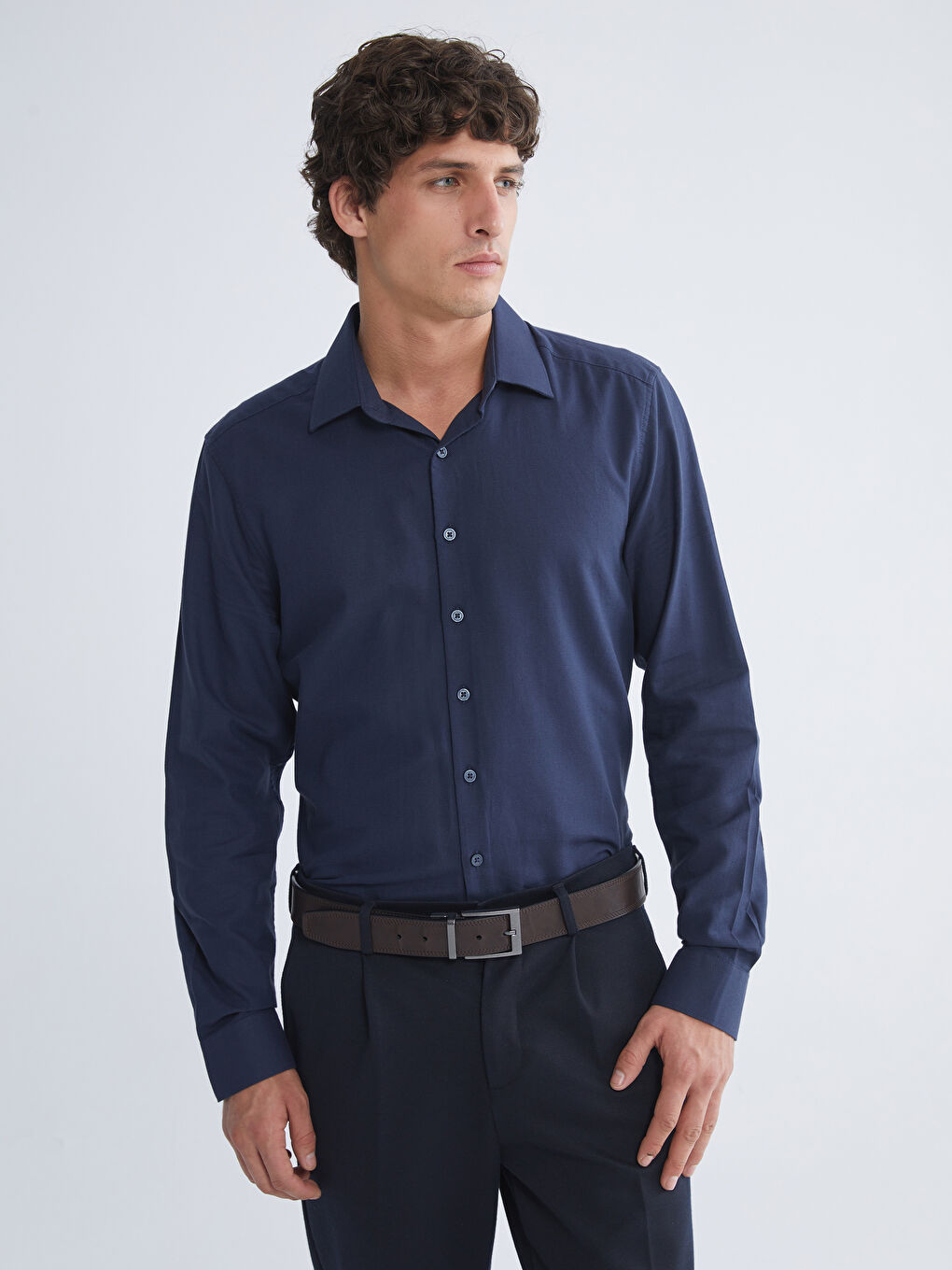 Slim Fit Long Sleeve Men's Shirt
