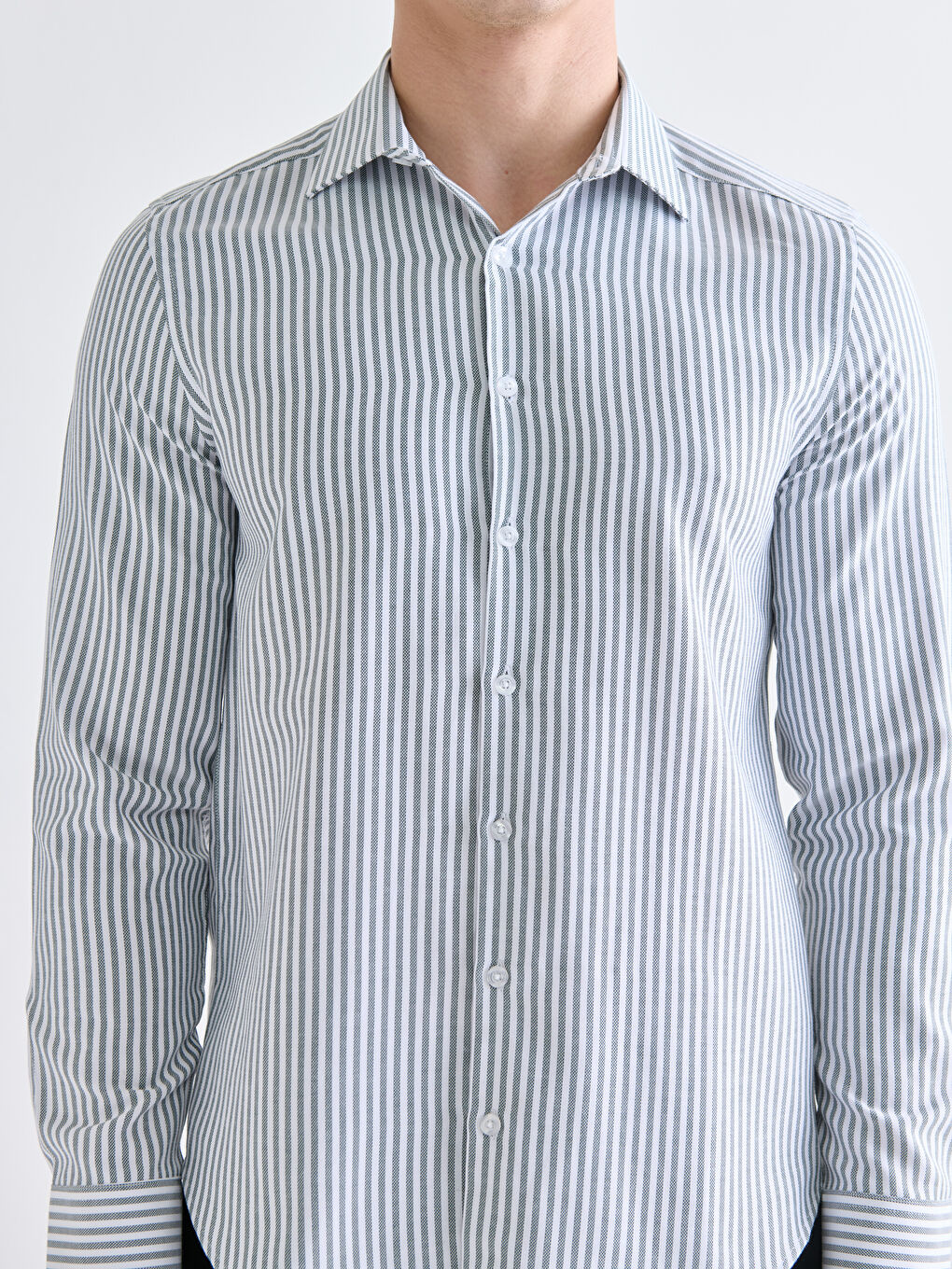Slim Fit Long Sleeve Men's Shirt-2