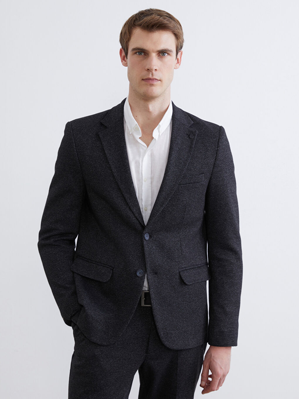 Siyah Standart Kalıp Erkek Blazer Ceket