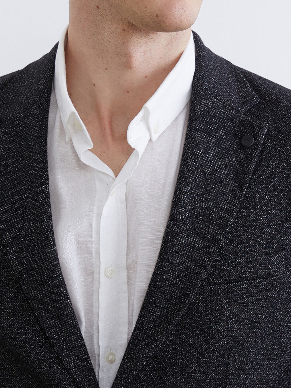 Siyah Standart Kalıp Erkek Blazer Ceket-2