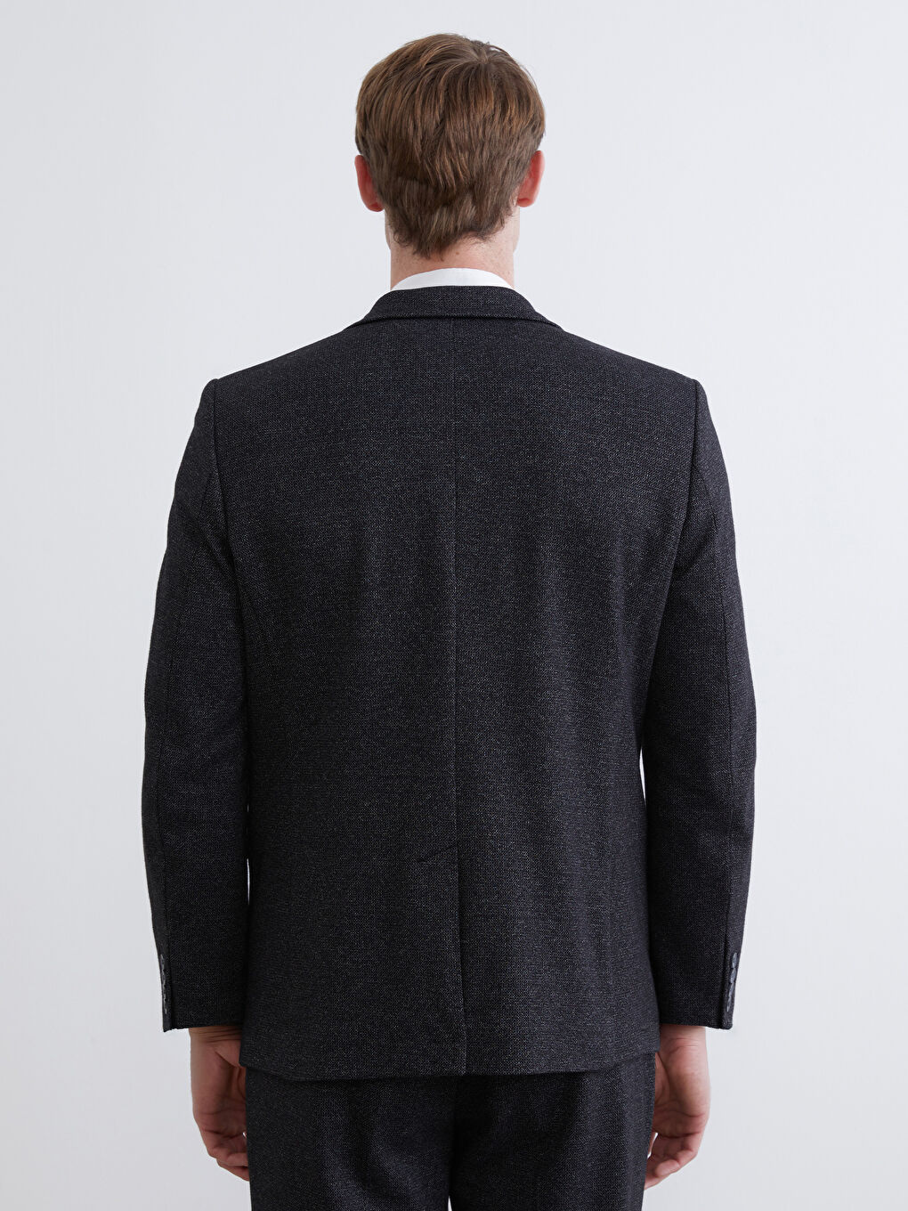 Siyah Standart Kalıp Erkek Blazer Ceket-3