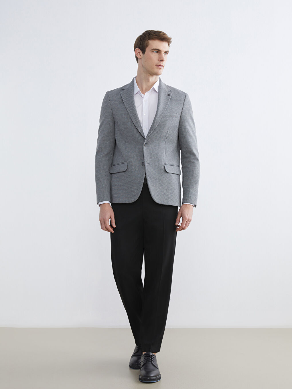 Gri Slim Fit Erkek Blazer Ceket-1