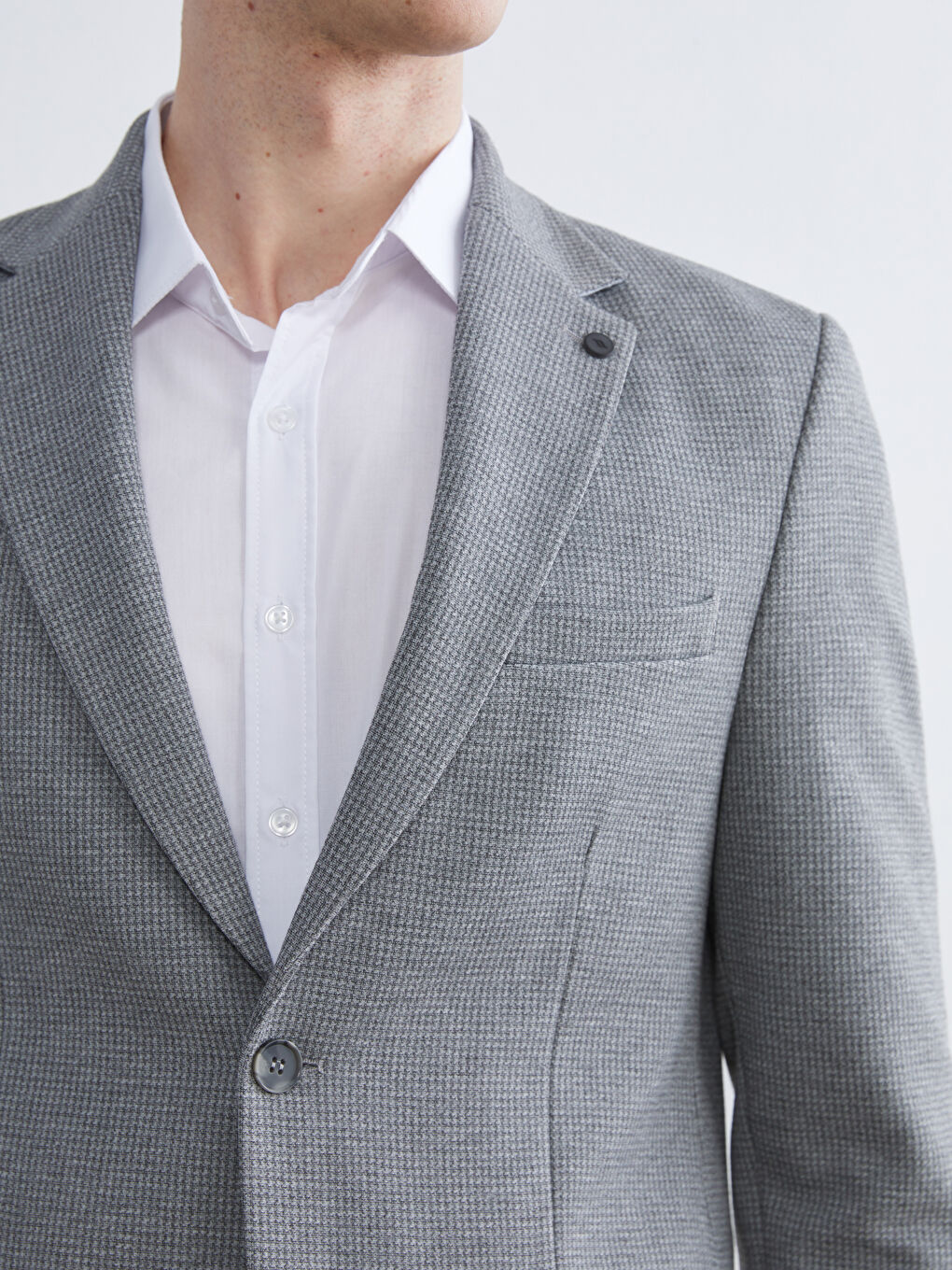 Gri Slim Fit Erkek Blazer Ceket-2