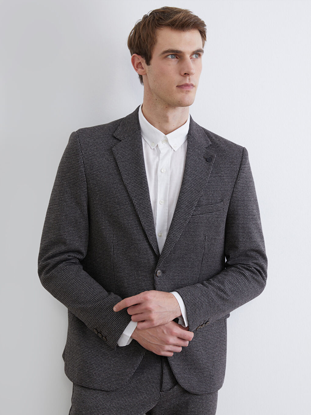 Kahverengi Slim Fit Erkek Blazer Ceket