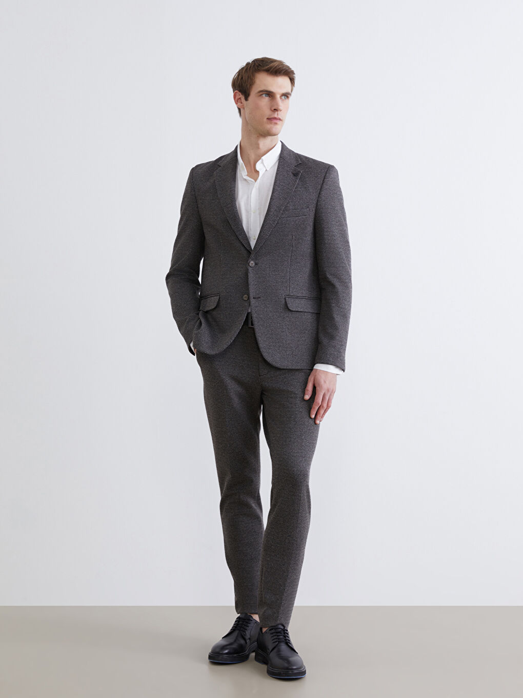 Kahverengi Slim Fit Erkek Blazer Ceket-1