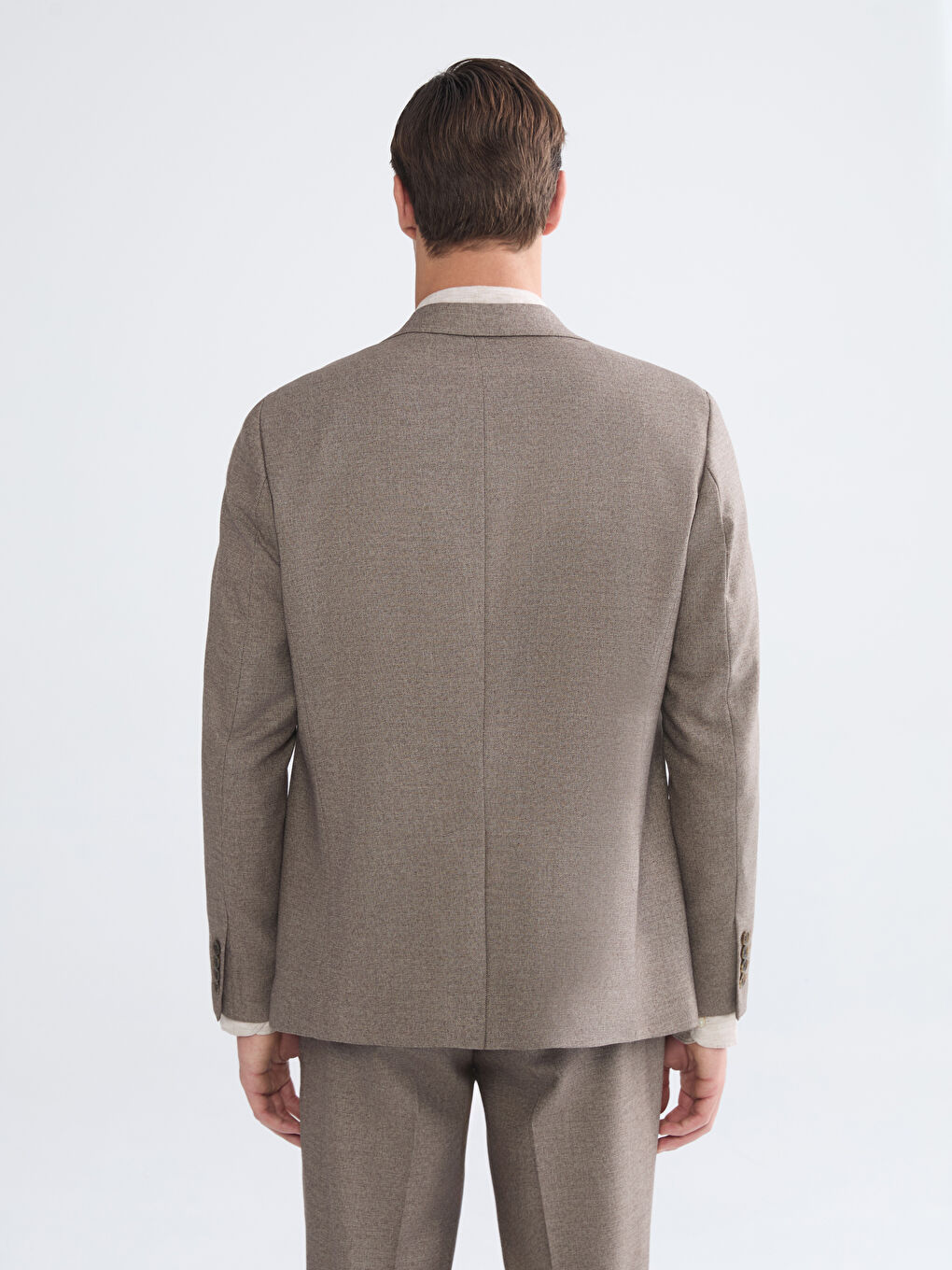 Bej Dar Kalıp Erkek Blazer Ceket-3