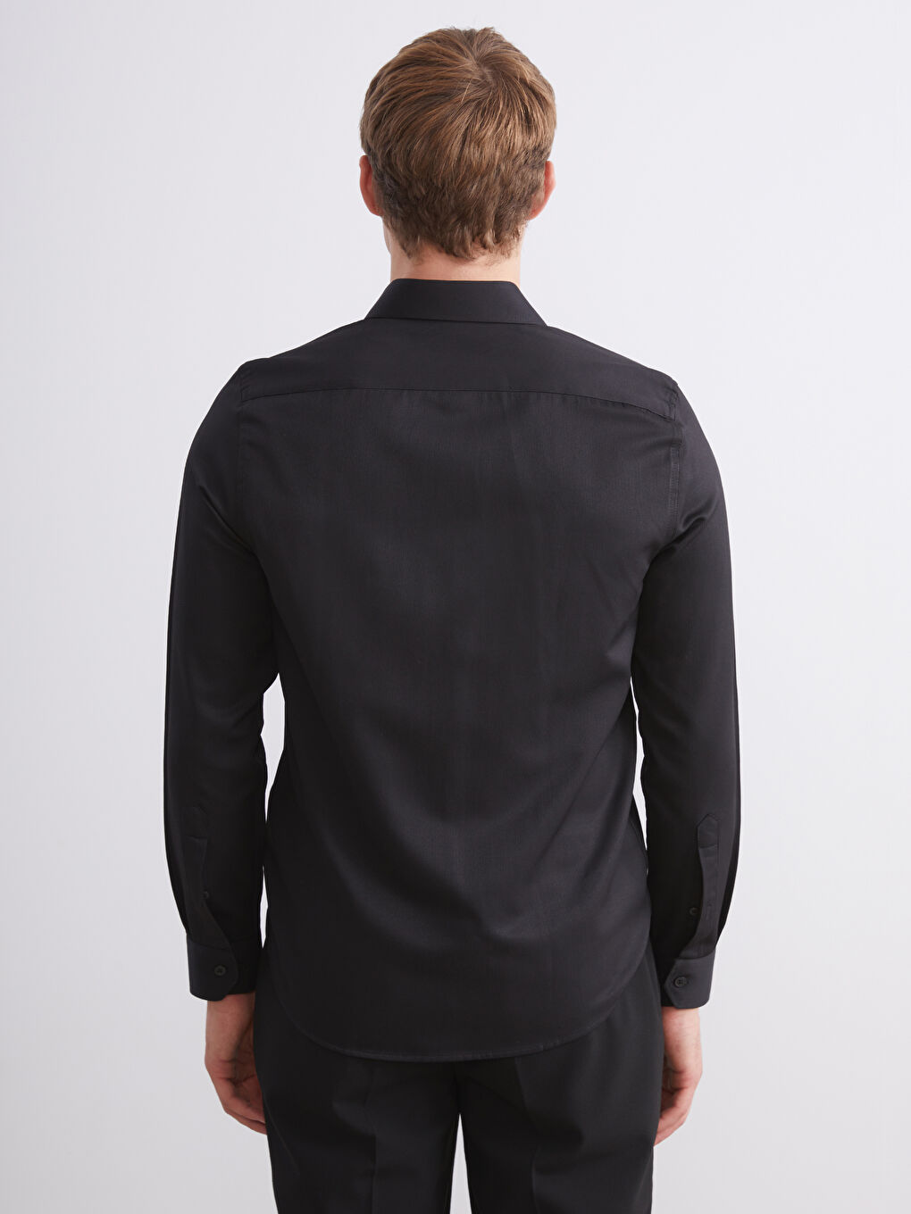 LCWAIKIKI Formal قميص رجالي كم طويل بقماش دوبي بقصة رفيعة -W5CR15Z8-RQL