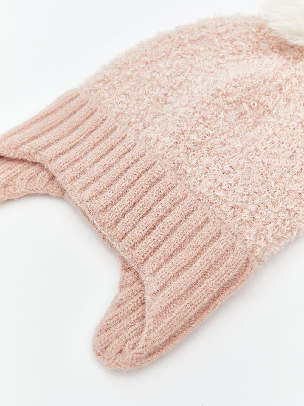Pom Pom Detail Baby Girl Beanie-1