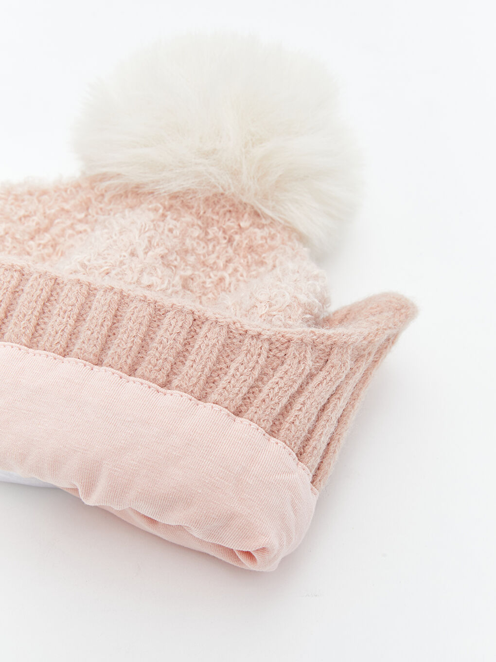 Pom Pom Detail Baby Girl Beanie-2