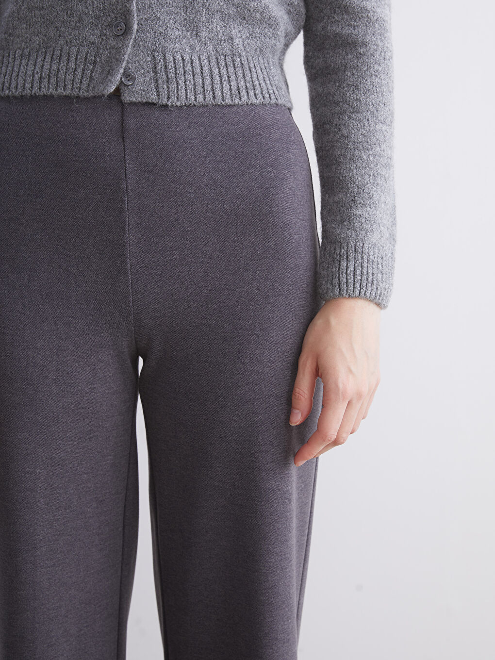 Elastic Waist Wide Leg Women's Trousers-2