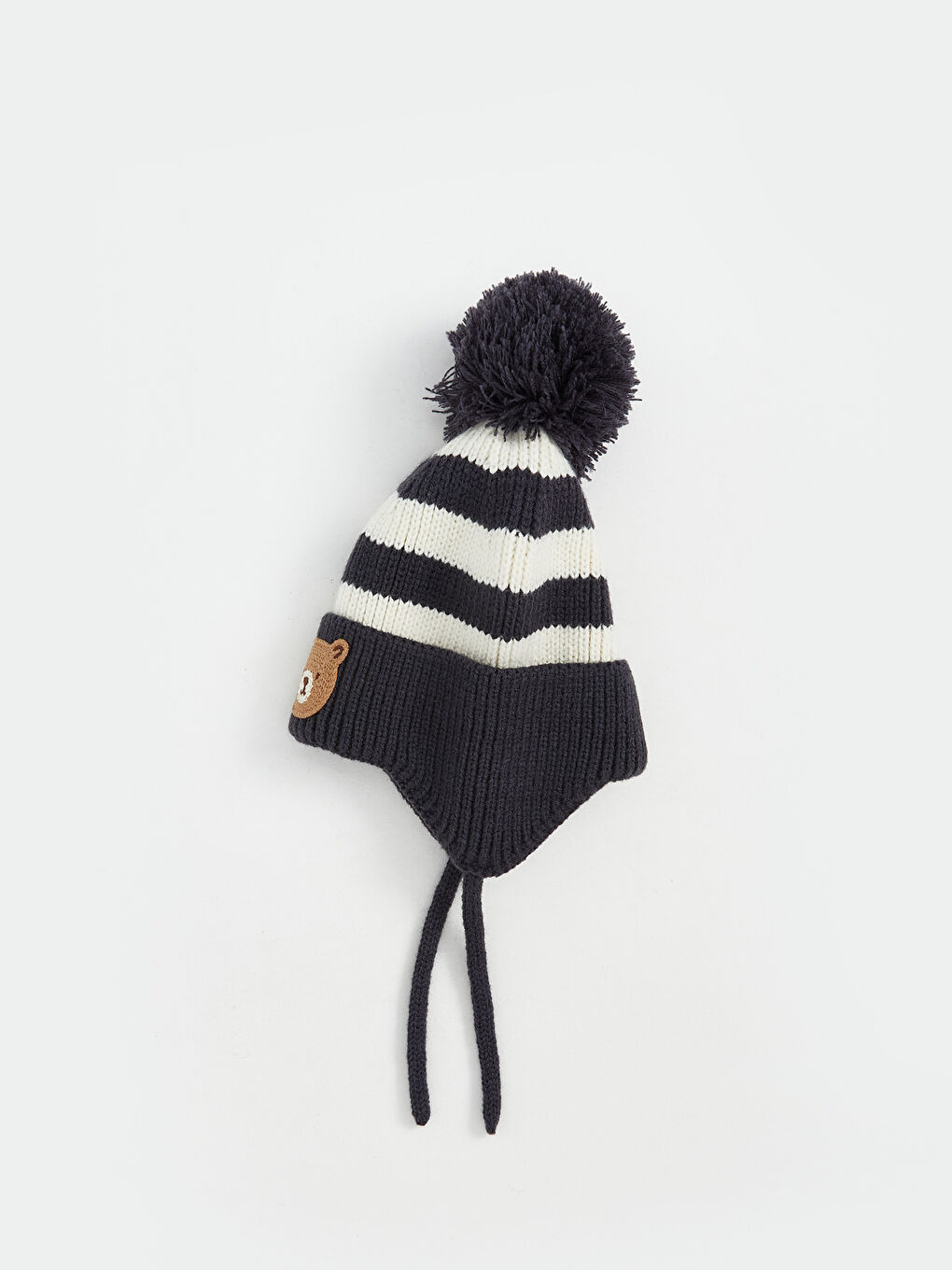 Pom Pom Detail Baby Girl Beanie-1