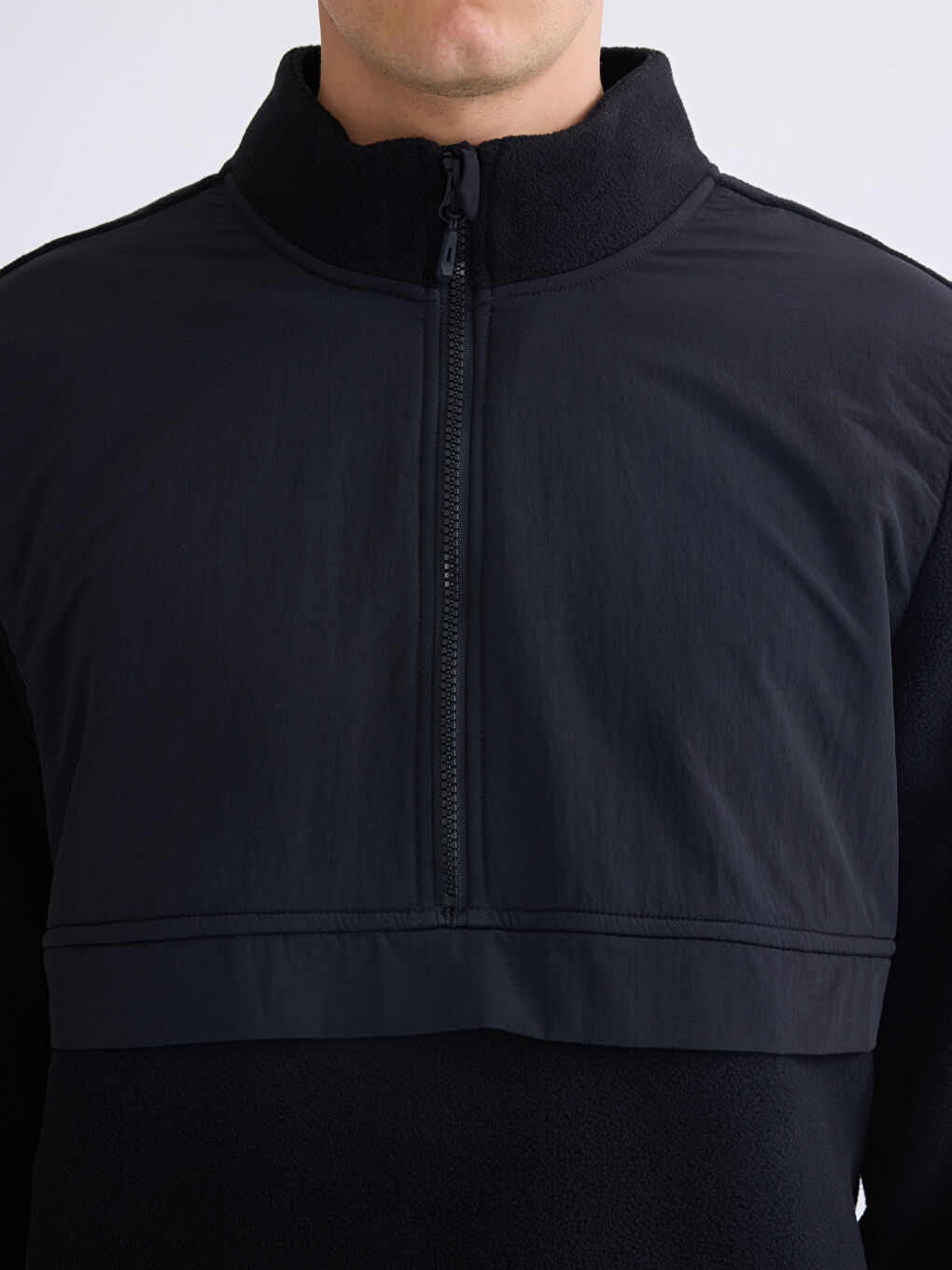 Funnel Neck Long Sleeve Polar Men's Sweatshirt-2