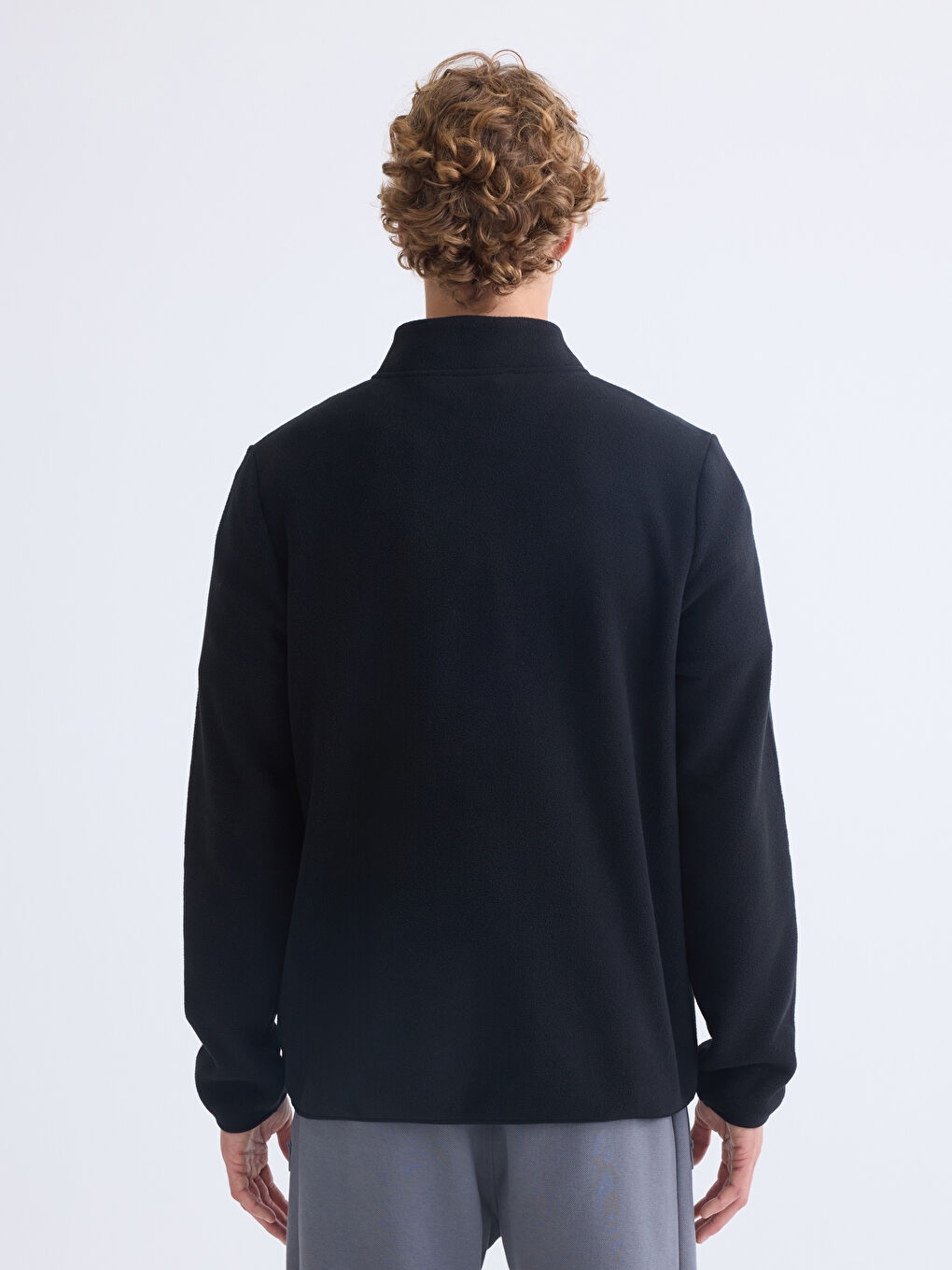 Funnel Neck Long Sleeve Polar Men's Sweatshirt-3