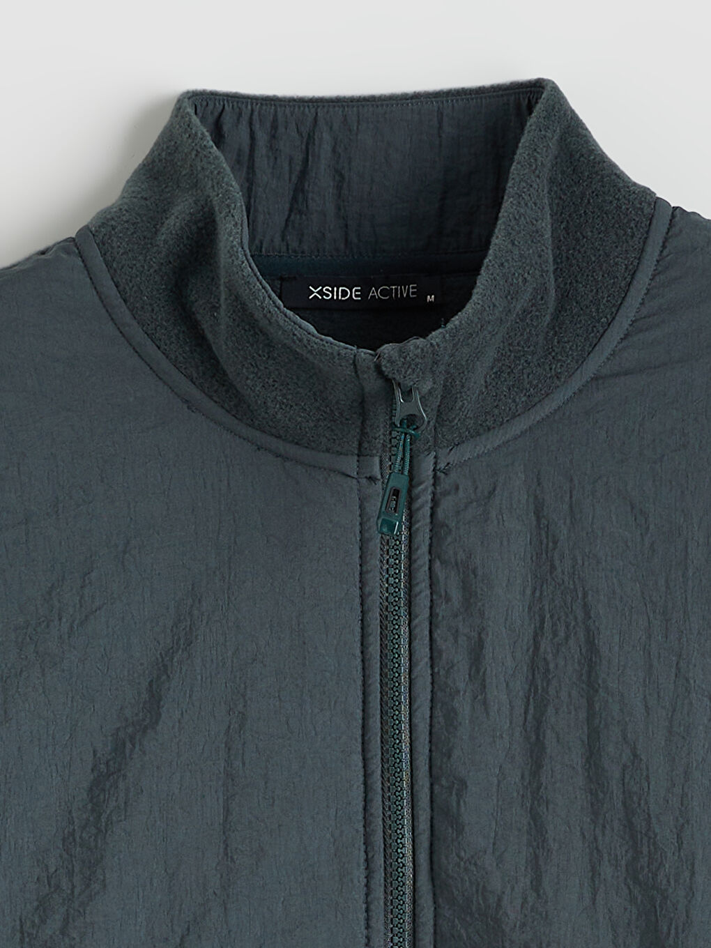 Yeşil Dik Yaka Uzun Kollu Polar Erkek Sweatshirt-5