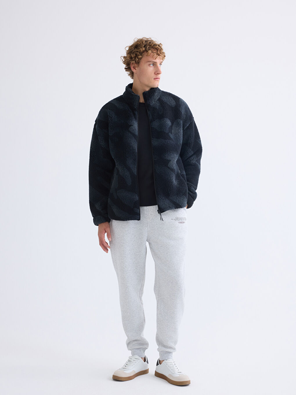 Man BLACK Zip-Up Sweatshirt-1