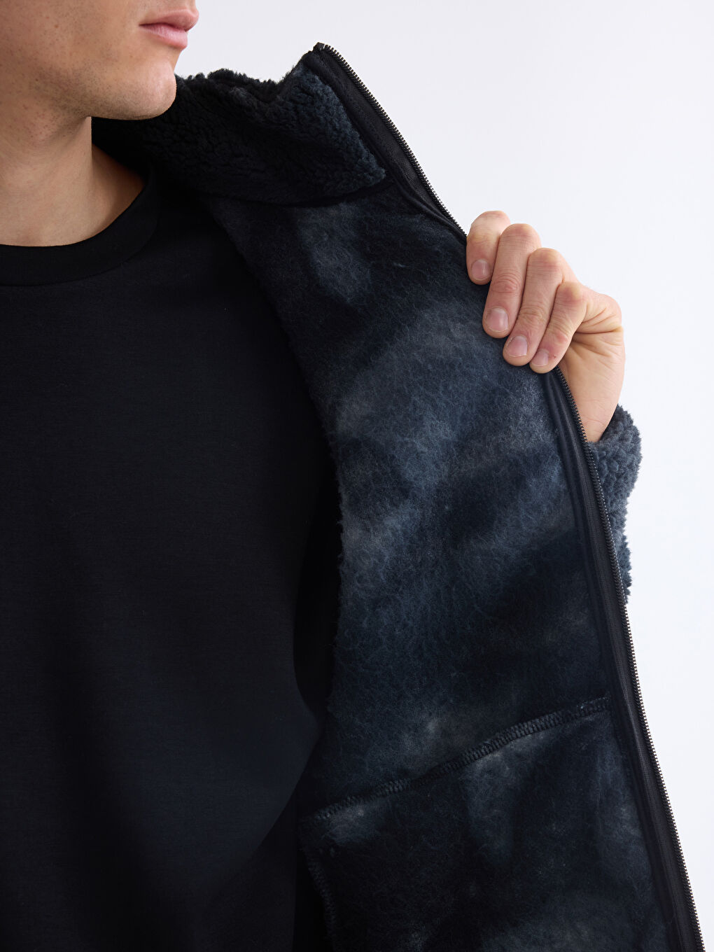 Man BLACK Zip-Up Sweatshirt-3