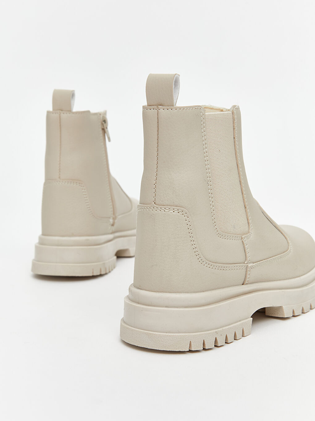 Bej Fermuarlı Kız Çocuk Bot-4