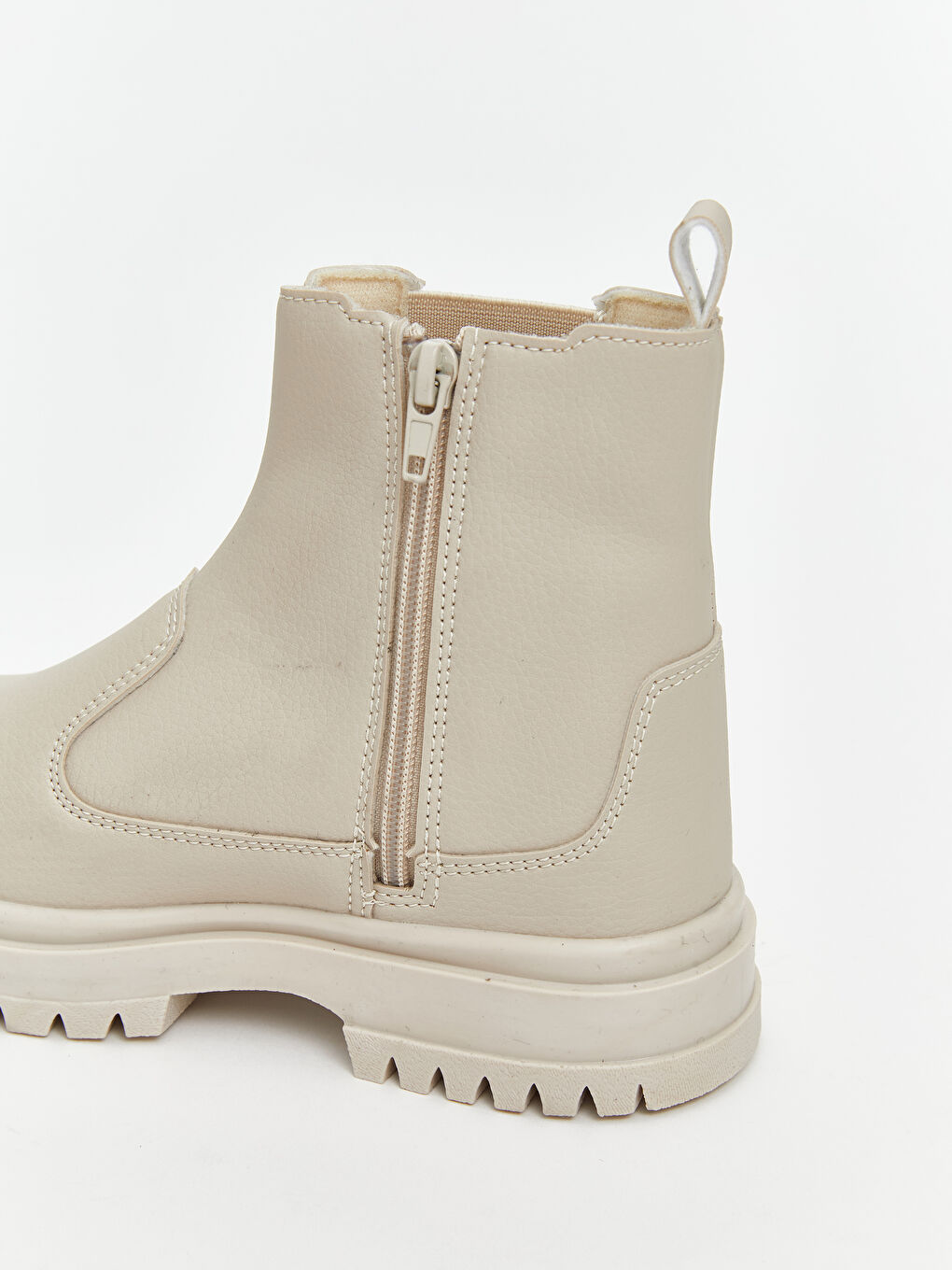 Bej Fermuarlı Kız Çocuk Bot-5