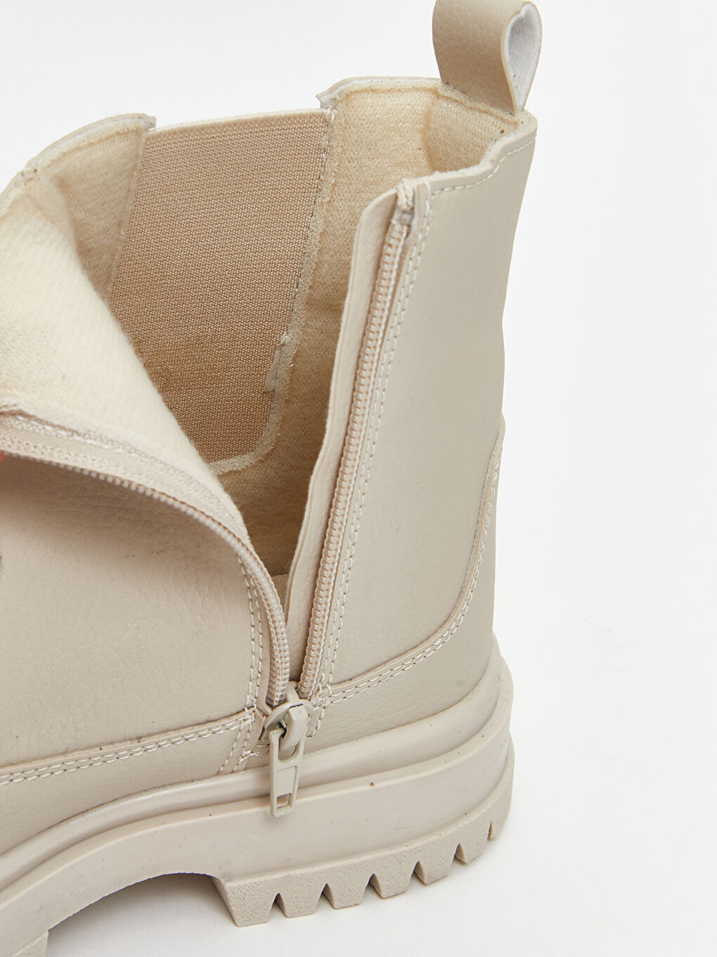 Bej Fermuarlı Kız Çocuk Bot-6