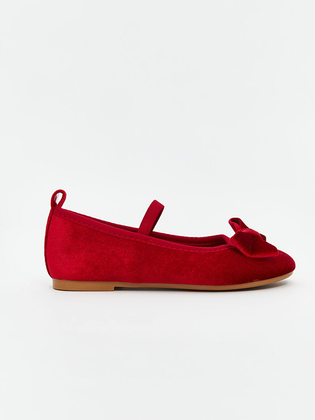 Kırmızı Fiyonk Detaylı Kız Çocuk Babet-1