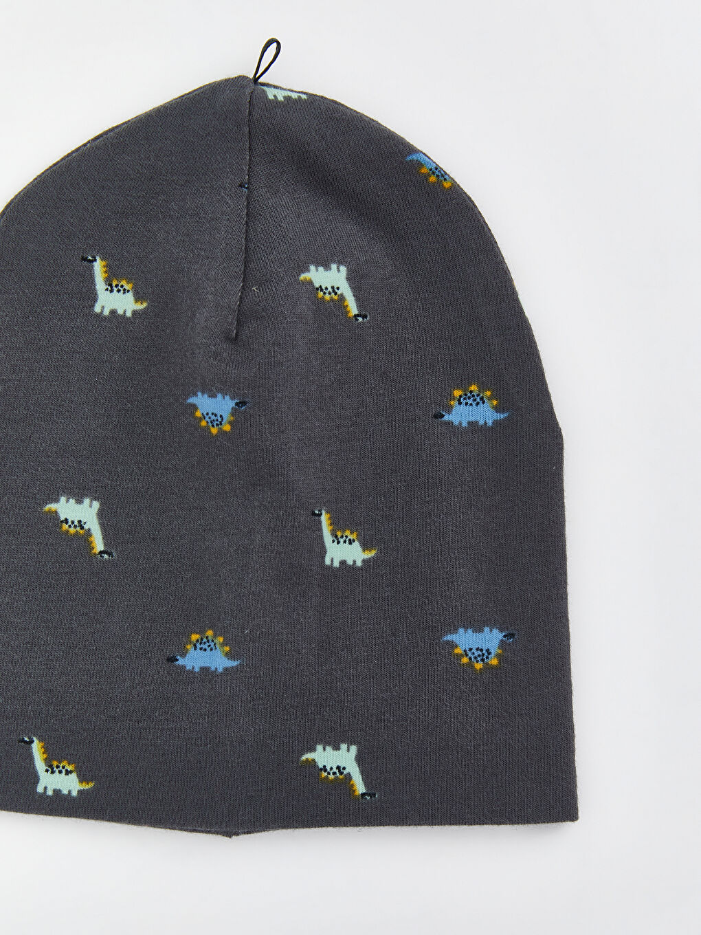 Gri Dinozor Baskılı Erkek Bebek Bere-2