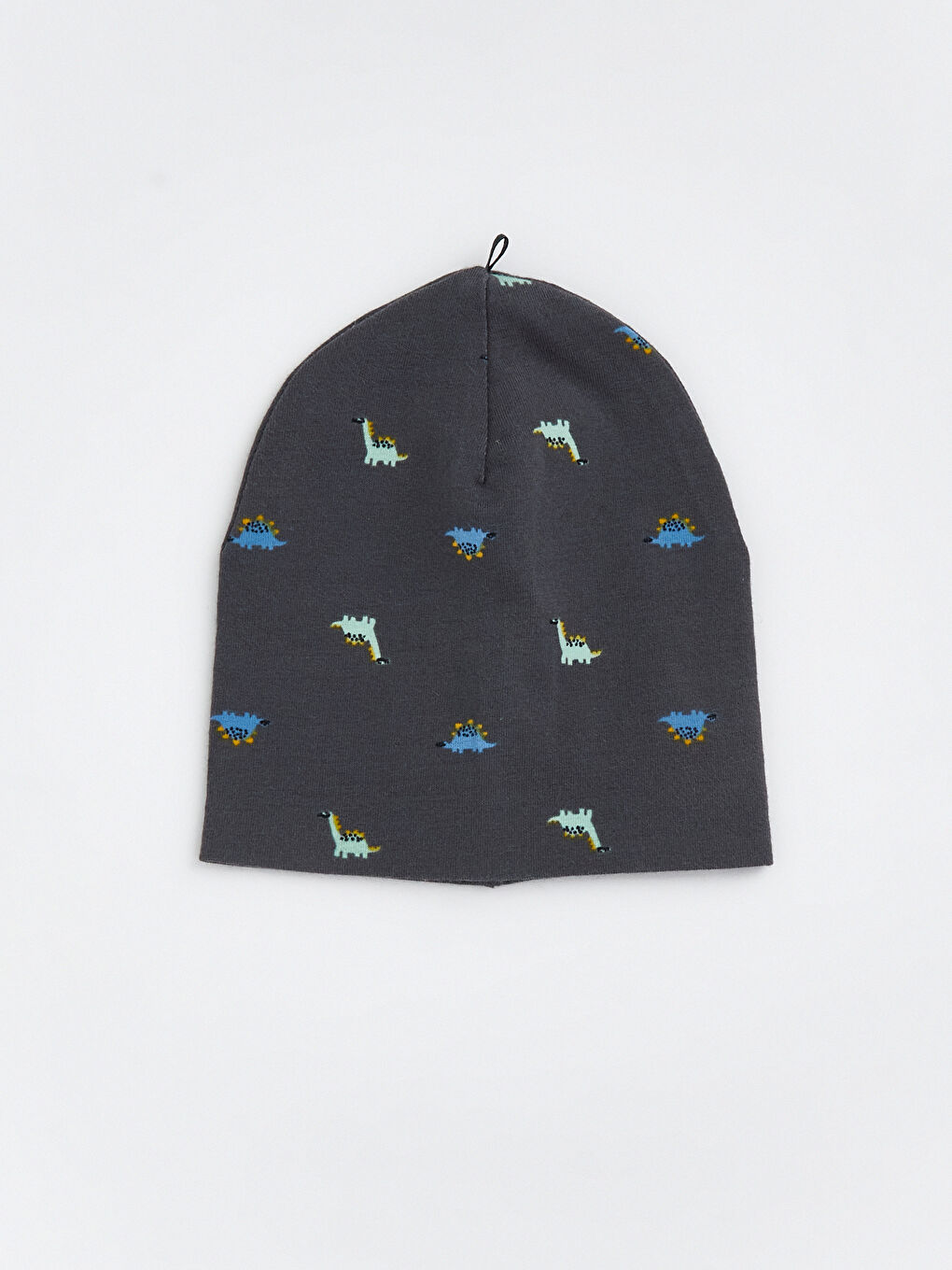 Gri Dinozor Baskılı Erkek Bebek Bere-1