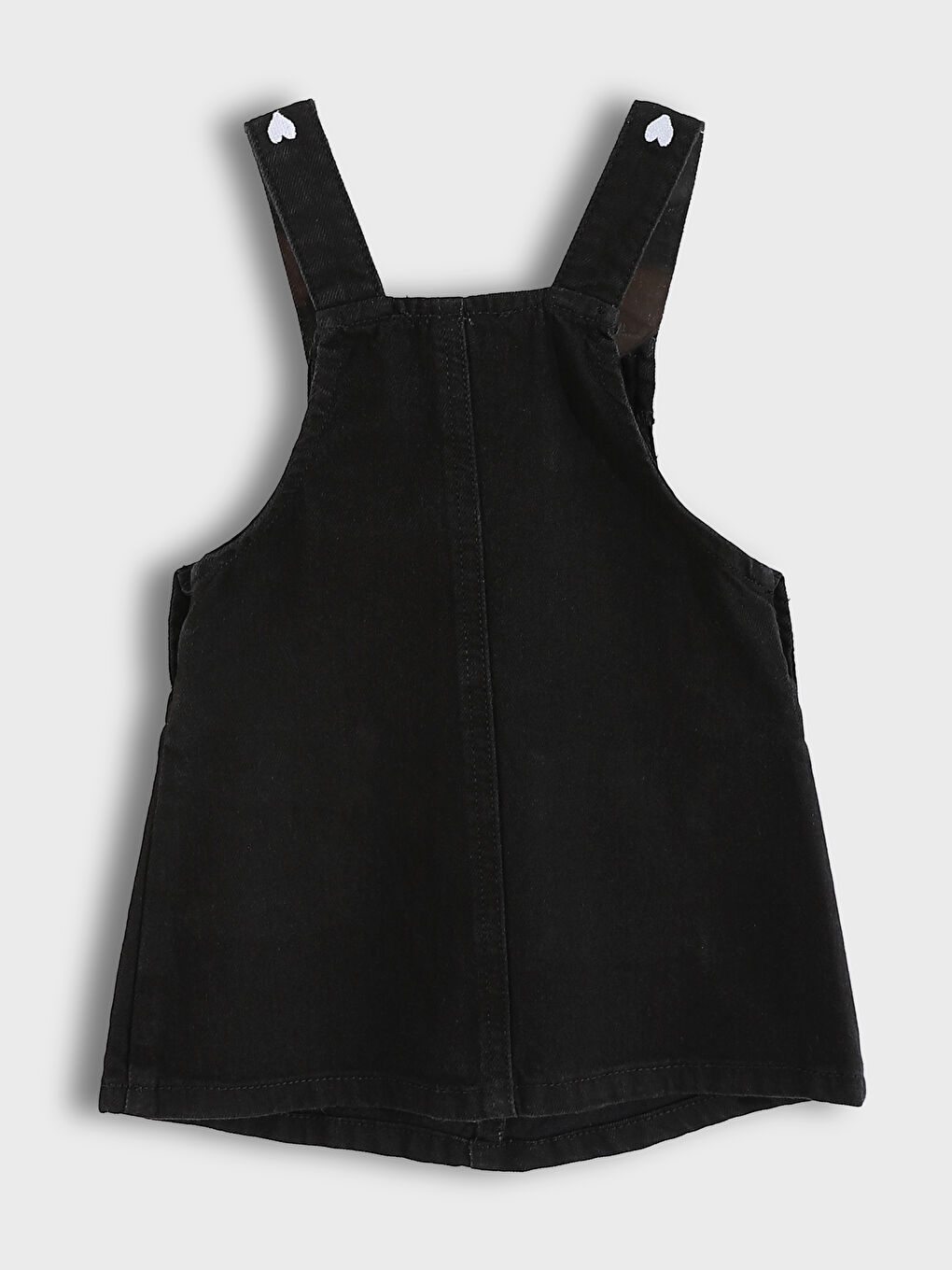 Robe Salopette en Jean à Col Carré pour Fille-1