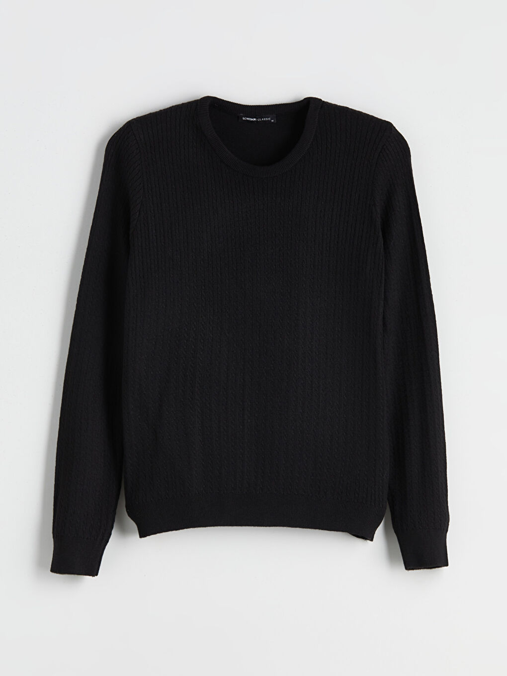 Crew Neck Self-Patterned Women's Knitwear Sweater-4