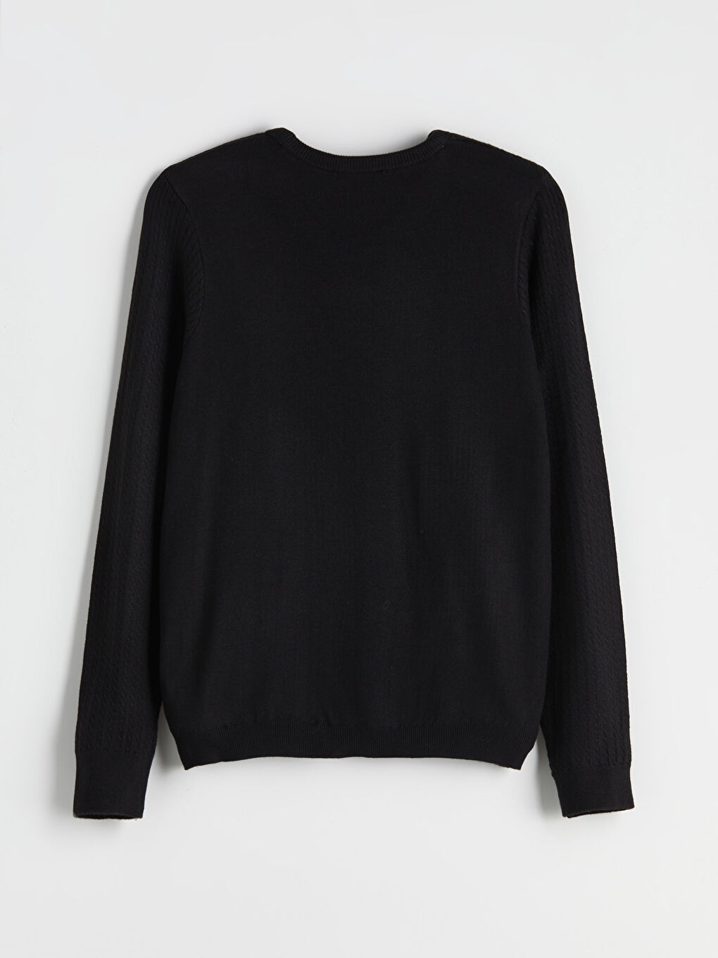 Crew Neck Self-Patterned Women's Knitwear Sweater-5