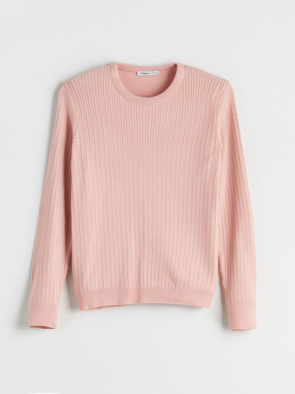 Crew Neck Self-Patterned Women's Knitwear Sweater-6