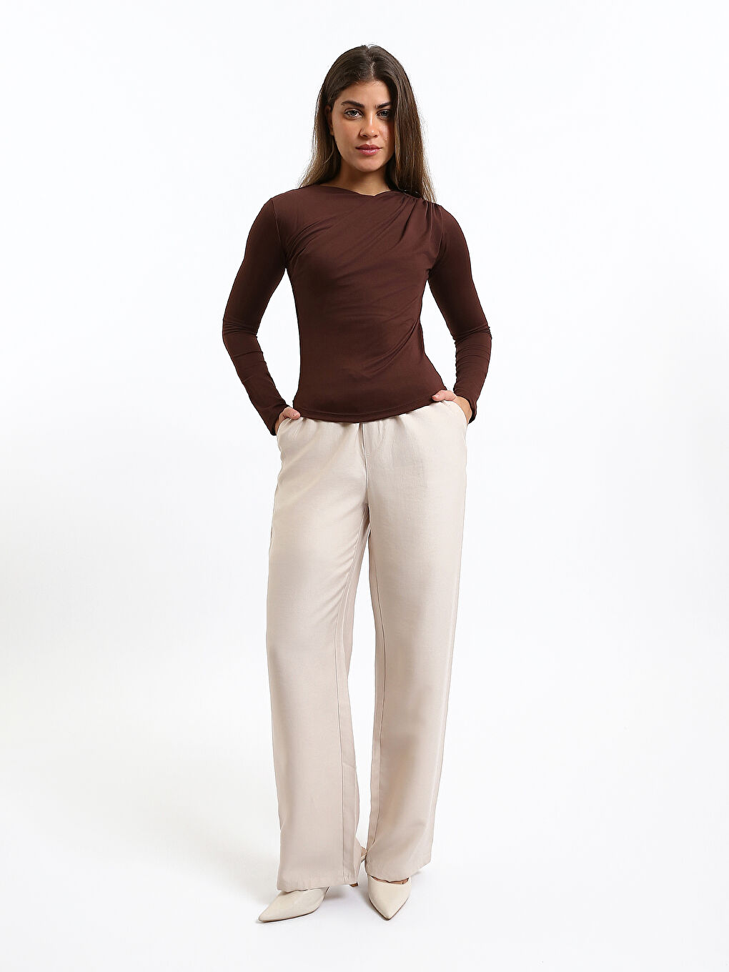 Cowl Neck Women's Blouse-1