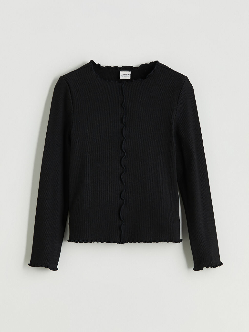 Crew Neck Long Sleeve Girls' Blouse