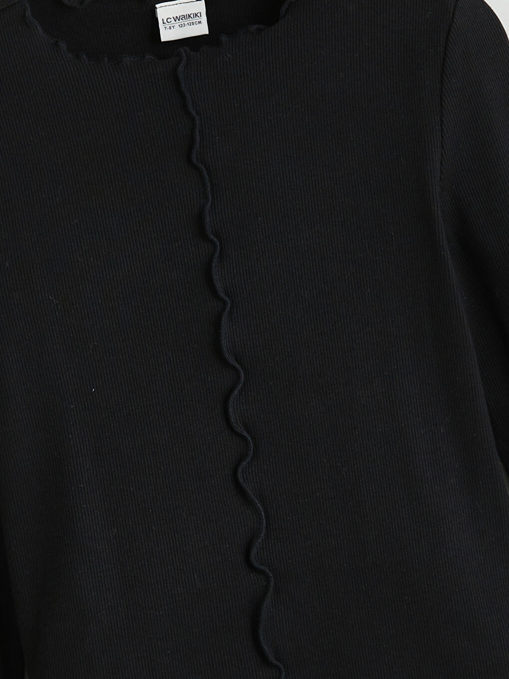 Crew Neck Long Sleeve Girls' Blouse-1