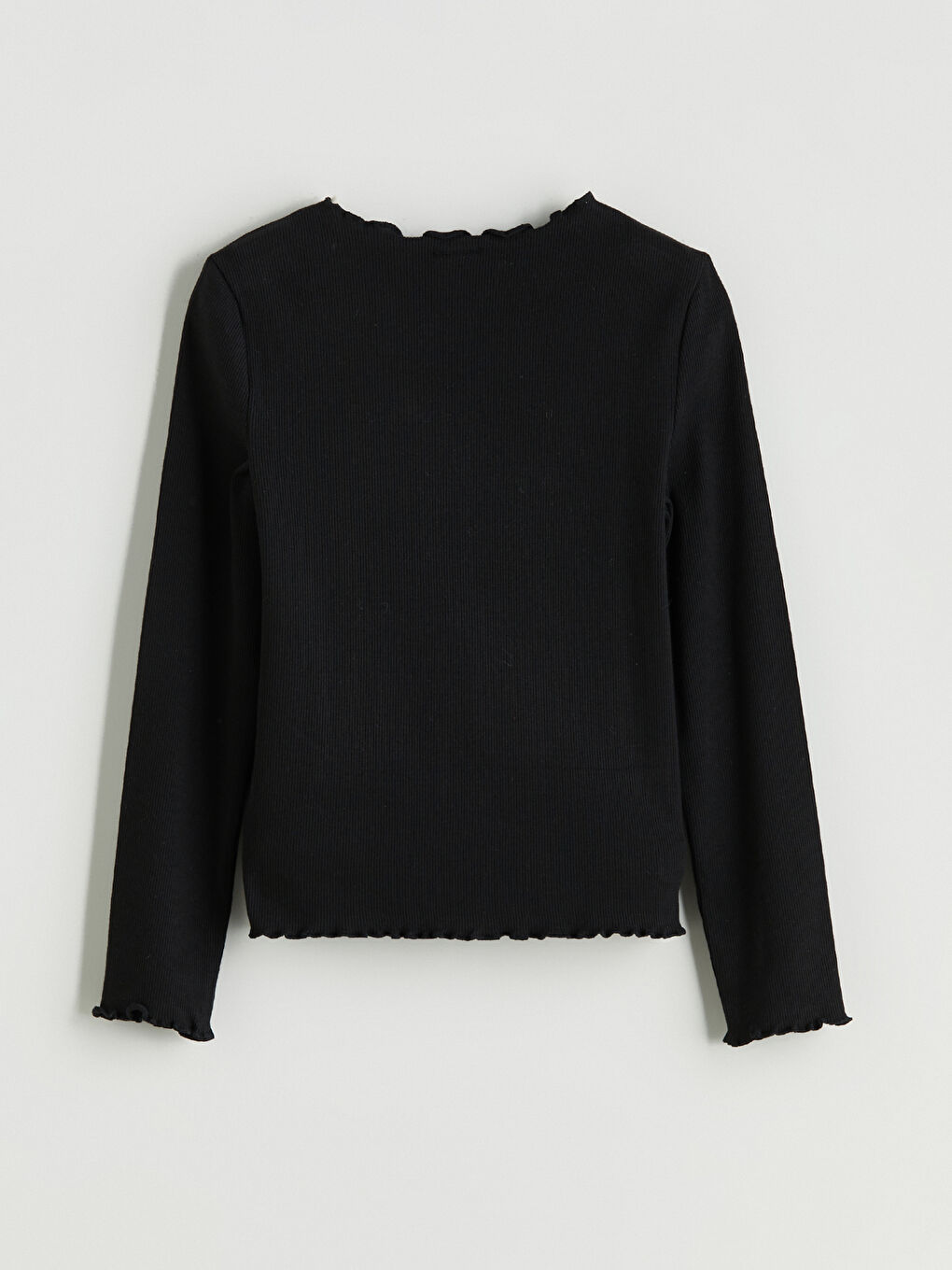 Crew Neck Long Sleeve Girls' Blouse-2