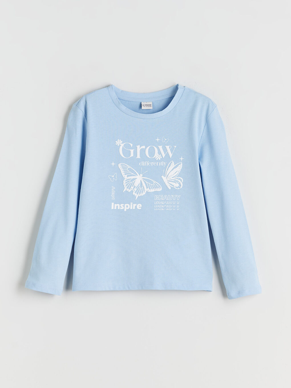 Mavi Bisiklet Yaka Kız Çocuk Tişört