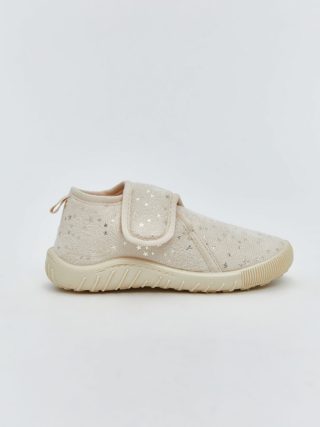 Bej Yıldız Desenli Kız Bebek Panduf-1