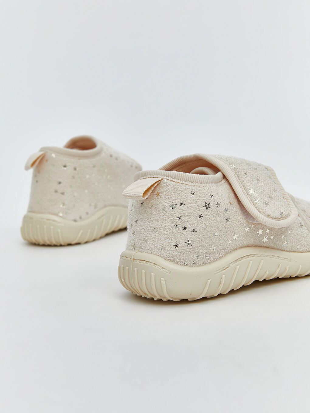 Bej Yıldız Desenli Kız Bebek Panduf-4