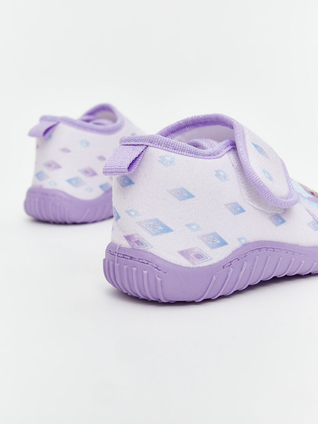Lila Frozen Baskılı Kız  Bebek Panduf-4