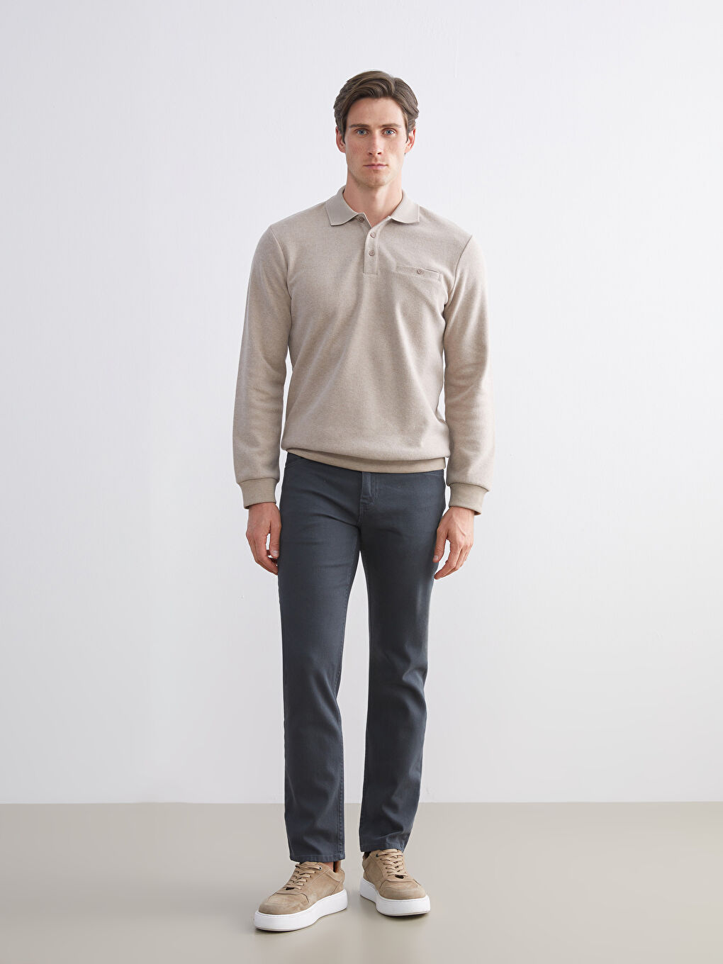 Polo Neck Men's Sweatshirt-1