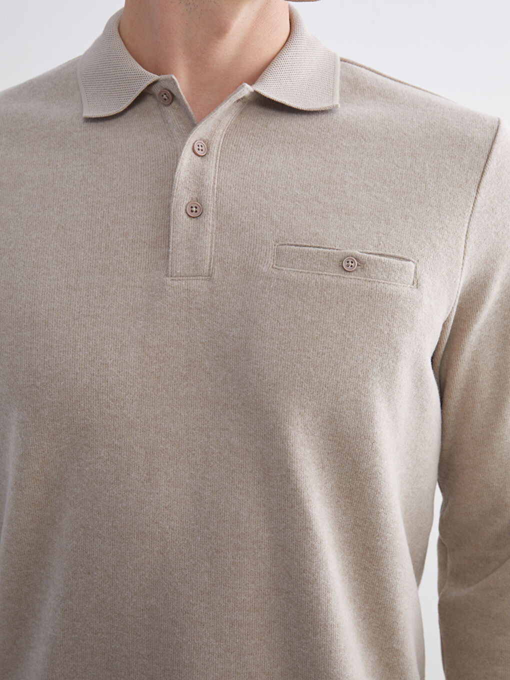 Polo Neck Men's Sweatshirt-2