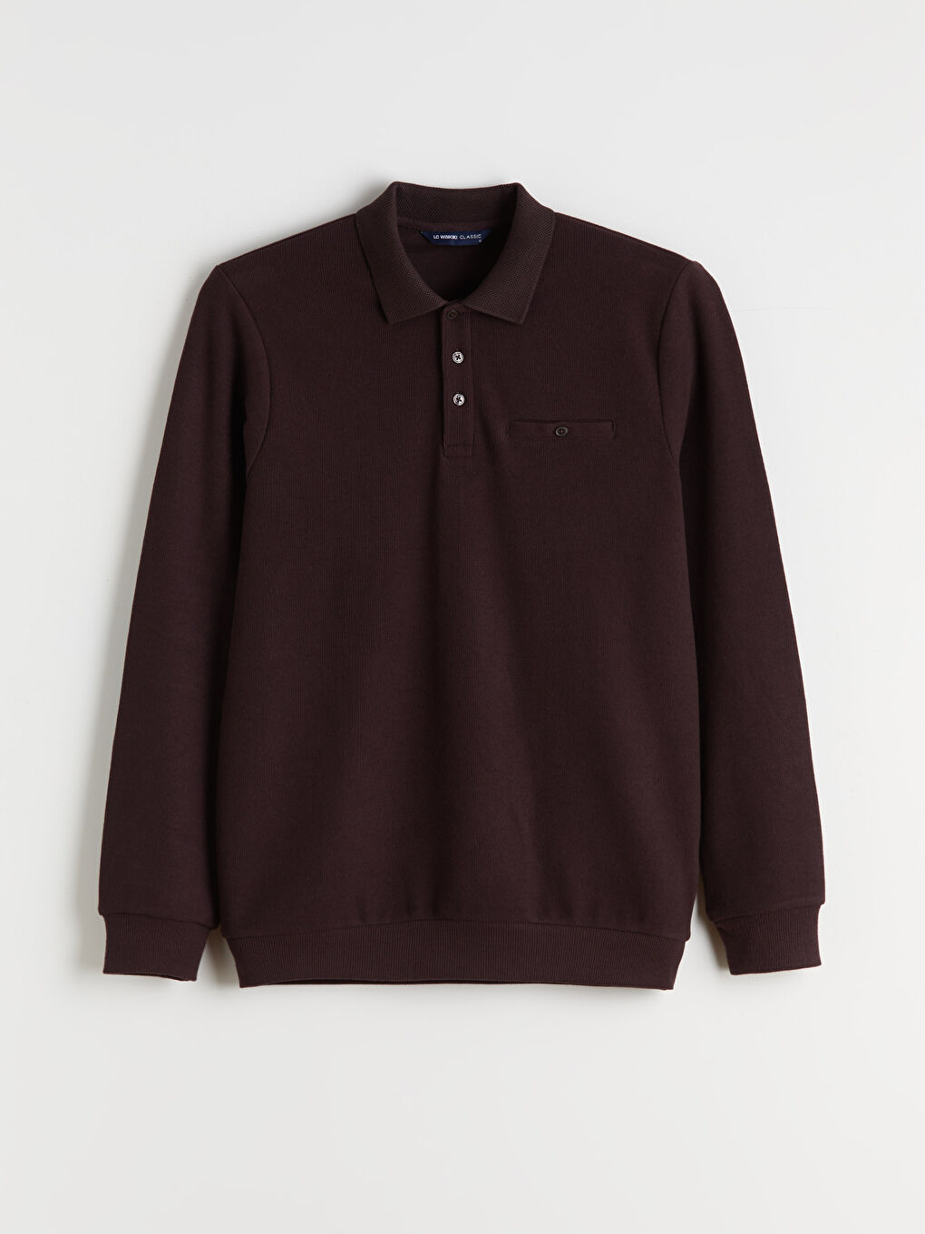 Mürdüm Polo Yaka Erkek Sweatshirt-4