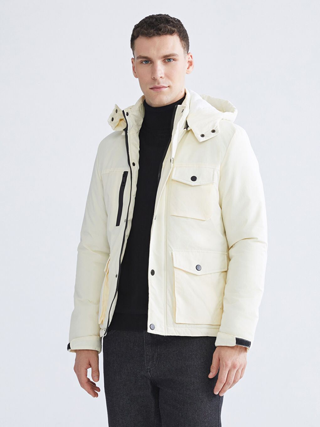 Slim Fit Hooded Men's Coat