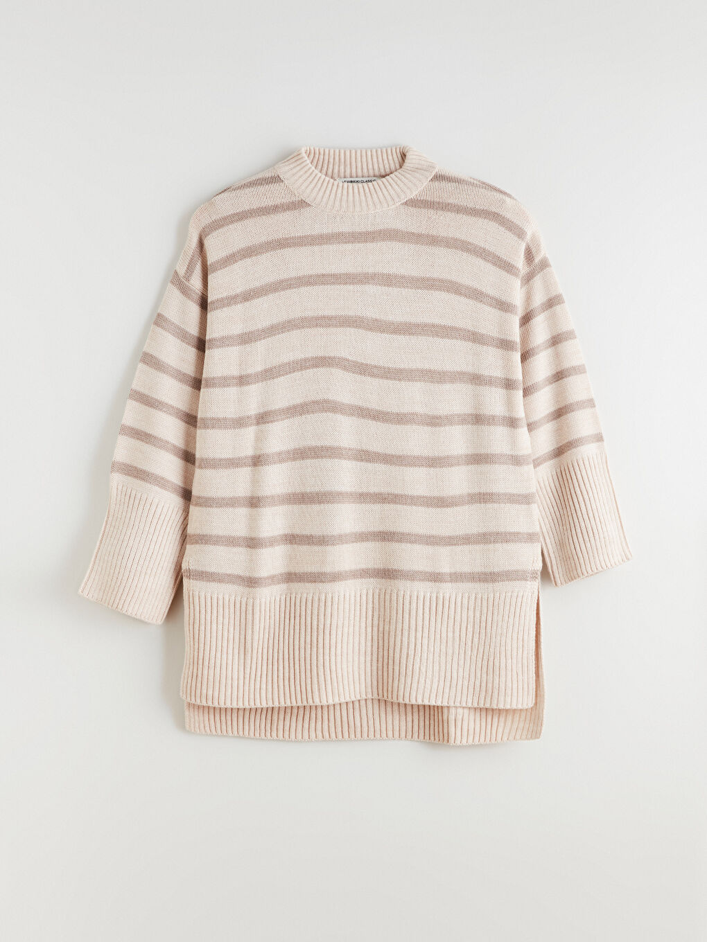 بلوز گەردەنبەند خەتخەت ئۆڤەرسایز تریکۆ ژنان-8