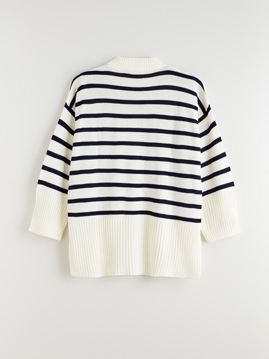 Crew Neck Striped Oversize Women's Knitwear Sweater-10