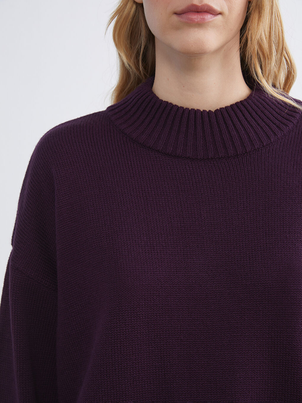 Half Turtleneck Oversize Women's Knitwear Sweater-4