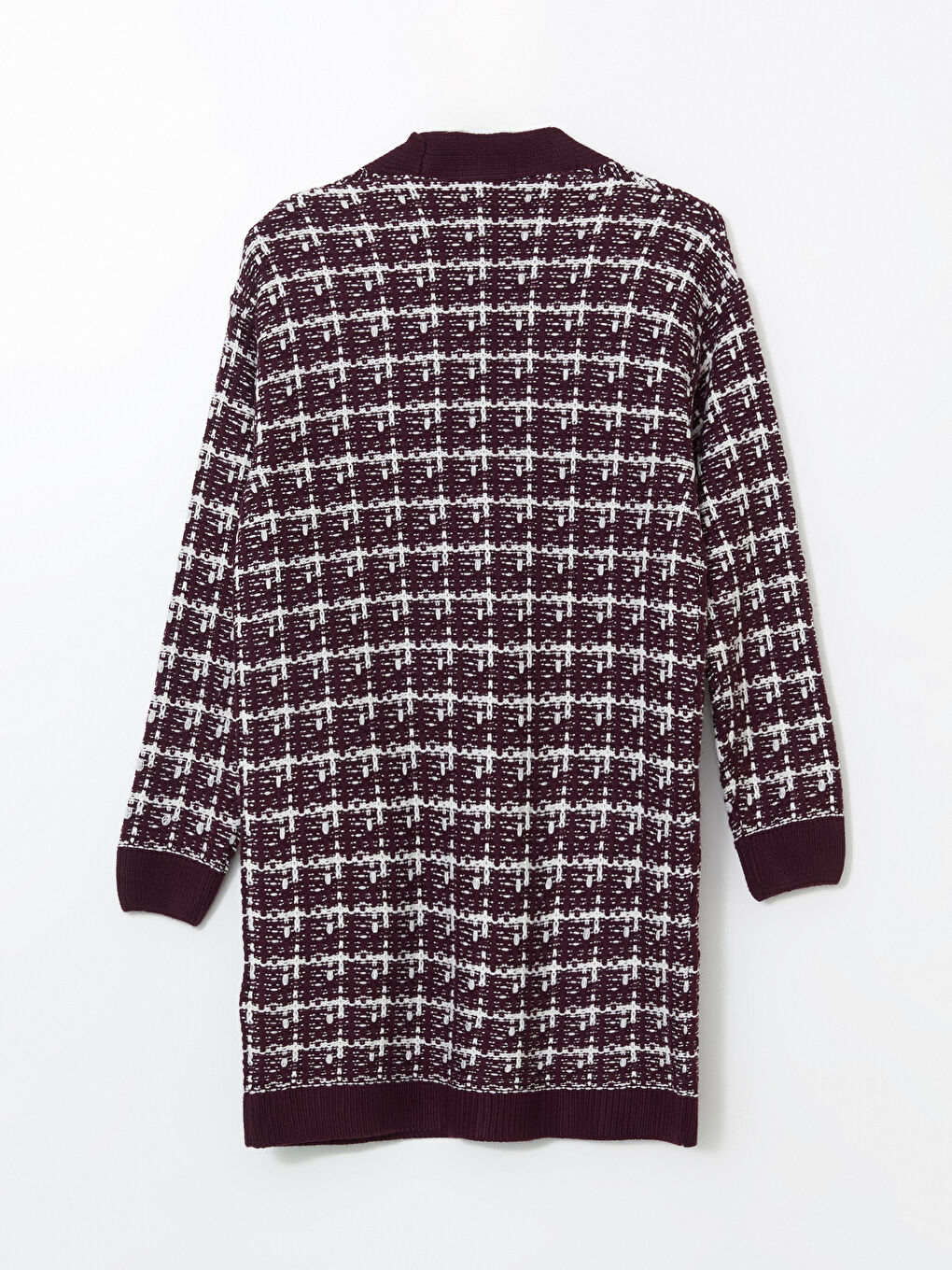 V Neck Patterned Women's Knitwear Cardigan-10