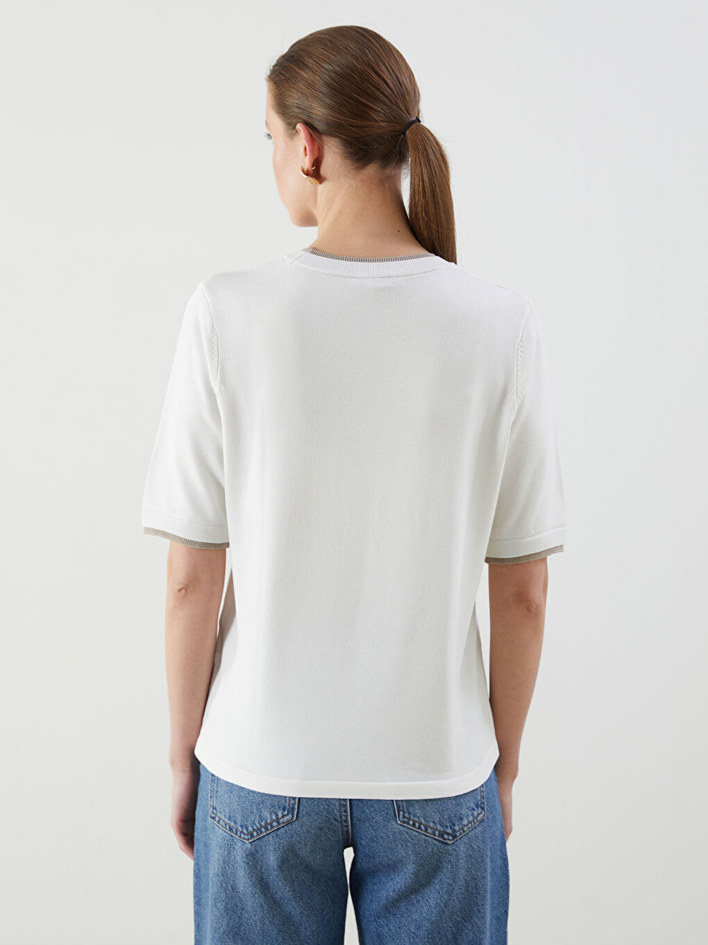 Crew Neck Women's Knitwear Sweater-7