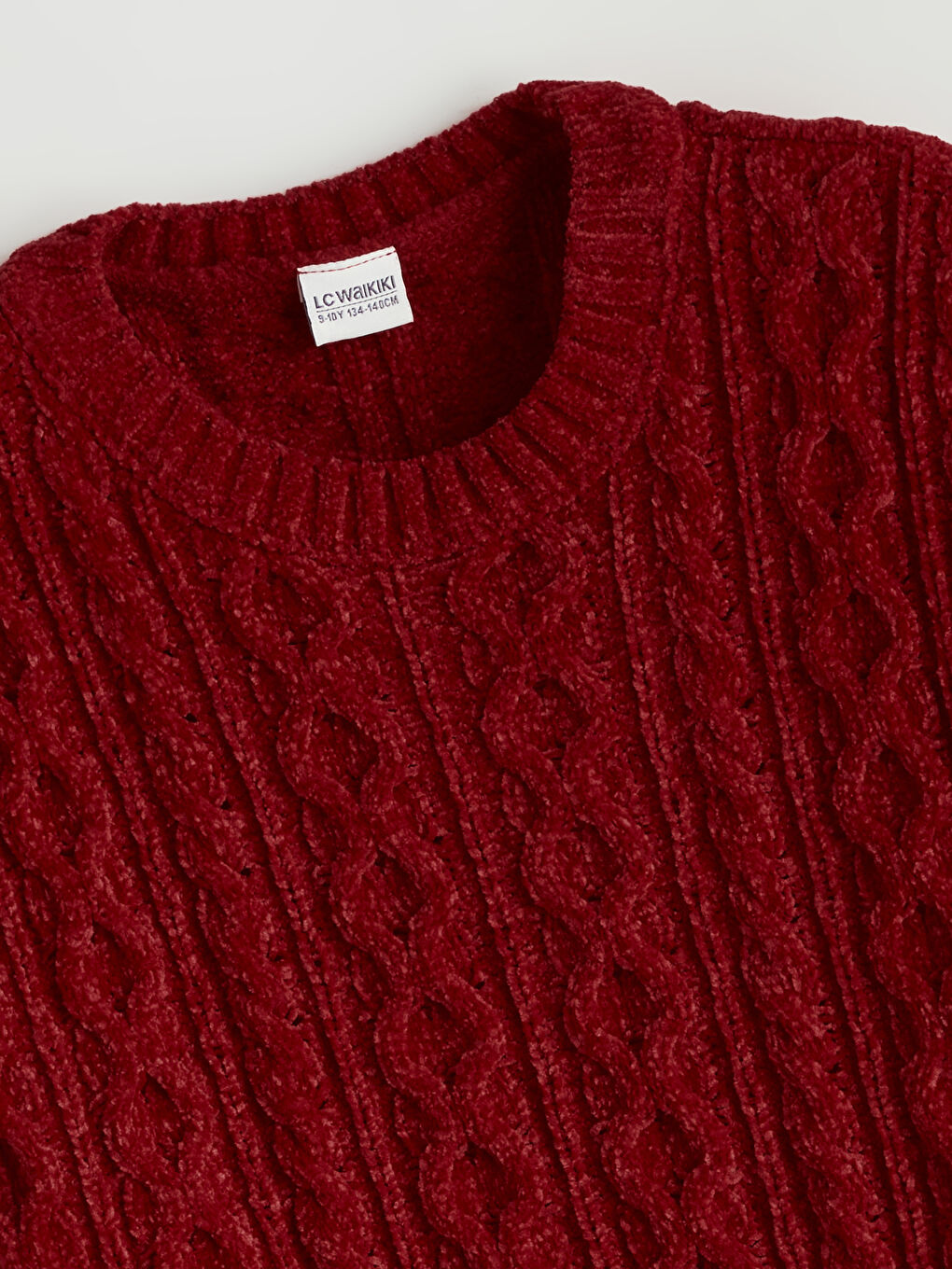 Свитер из трикотажа с круглым вырезом для девочек-1