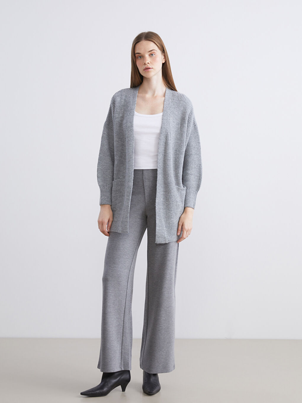 Shawl Collar Plain Oversize Women's Knitwear Cardigan-1